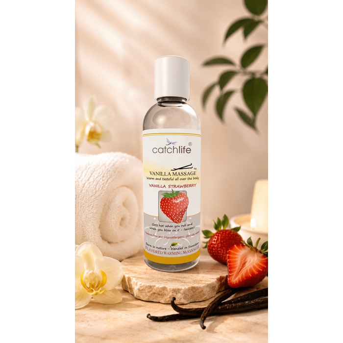 Ulei Masaj si Gel Lubrifiant, Nature Body Fun Gel Vanilie Capsuni, 100 ml